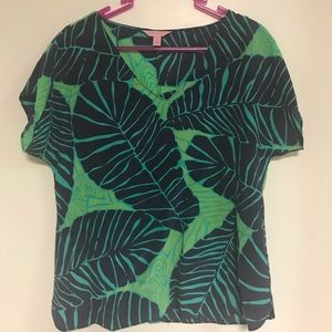 Lilly Pulitzer Silk Top Under the Palms SMALL